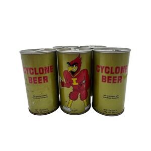 Cyclone Beer Cans Vintage Iowa Cardinal Mascot Collectible Set of 5